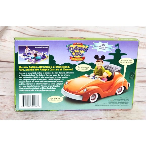 Vintage 2000 The Autopia Cars Disneyland Chevron Cars - Free Postcard & Stickers - Picture 9 of 16